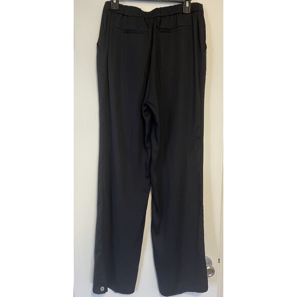 Grana Size Large Black Tencel Side Slit Pants - Picture 10 of 16